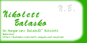 nikolett balasko business card