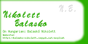 nikolett balasko business card